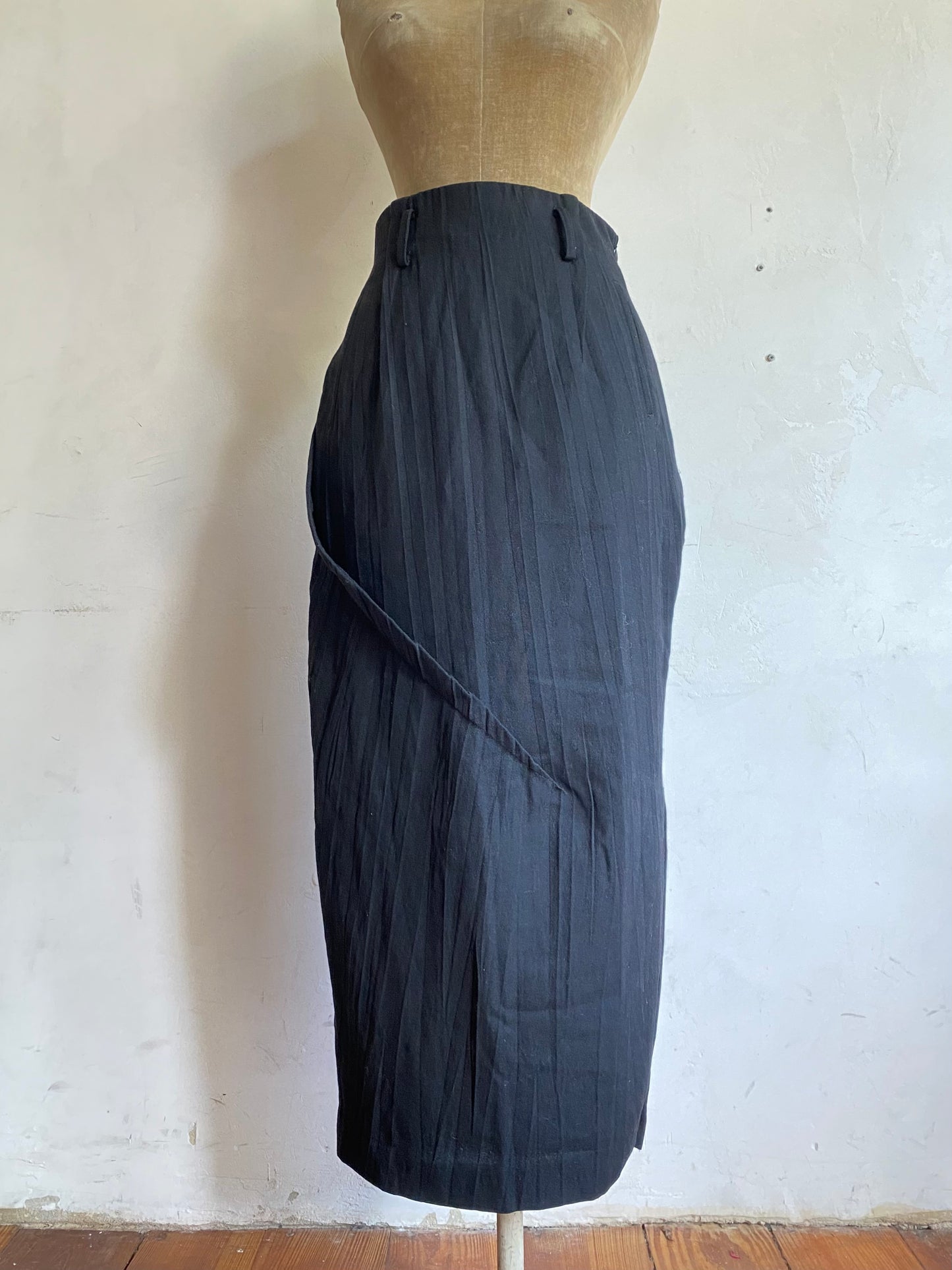 atsuro tayama high waist skirt with asymmetric darts, mid-late 90s